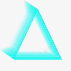 立体三角型蓝色立体感正三角形高清图片