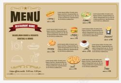 快餐广告宣传单牛皮纸菜单矢量图高清图片