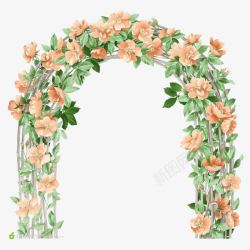 五彩花鲜花拱门高清图片