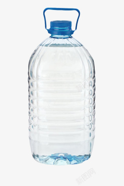 透明解渴蓝色提手的塑料瓶饮用水素材