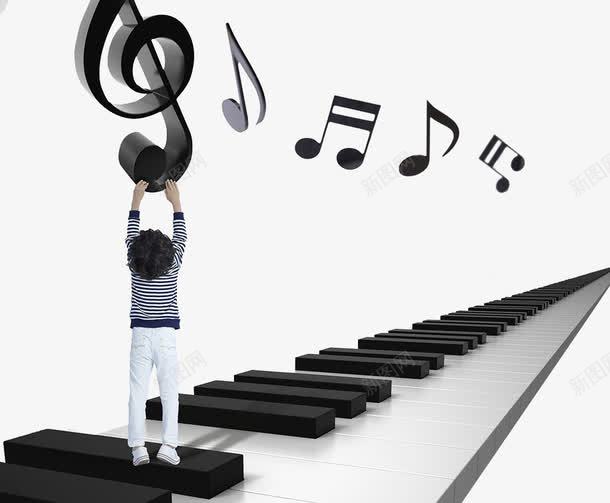 音乐符号png免抠素材_88icon https://88icon.com 孩子 弹琴 抚琴 琴键 简笔画钢琴 钢琴