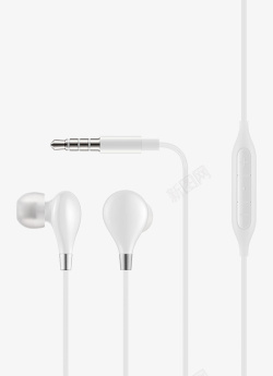 耳麦耳机实物白色线控耳机高清图片
