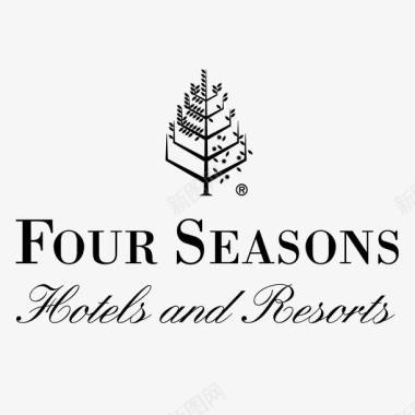 四季交替四季酒店标志图标图标