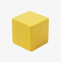 四方格立方体黄色木制高清图片