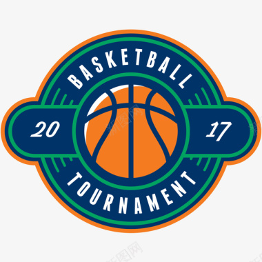 创意篮球运动员体育团队徽章图标图标
