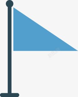 三角形旗子蓝色三角形旗子图标高清图片