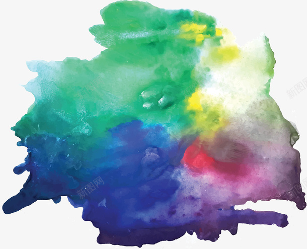 蓝绿色混色水彩晕染矢量图ai免抠素材_88icon https://88icon.com 墨迹 晕染 水彩晕染 水彩笔刷 矢量png 蓝绿色 矢量图