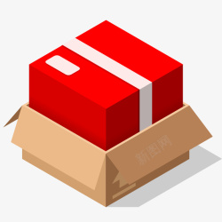 红色的物流货物包装矢量图素材