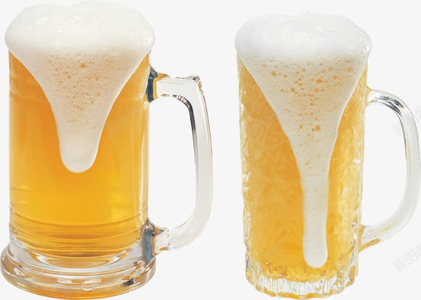 两杯啤酒png免抠素材_88icon https://88icon.com 啤酒 啤酒杯 庆祝 泡沫 玻璃杯