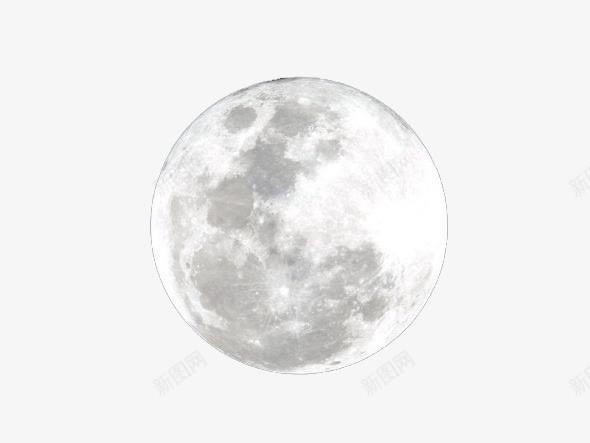 银色月球png免抠素材_88icon https://88icon.com 月亮 满月 灰色斑纹 银色