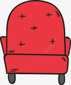 红色卡通电影院座椅素材