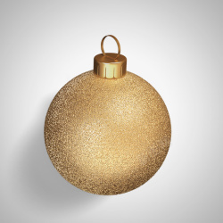 金色圆球圣诞元素素材
