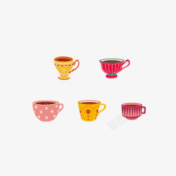 红茶文化手绘英式红茶茶杯矢量图高清图片