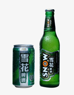 冰凉啤酒冰凉清新的雪花啤酒高清图片