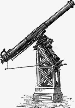 素描望远镜天文望远镜插画高清图片