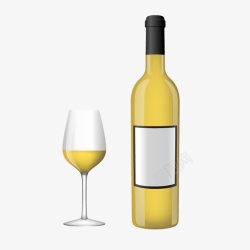 葡萄酒杯白葡萄酒酒瓶与酒杯高清图片