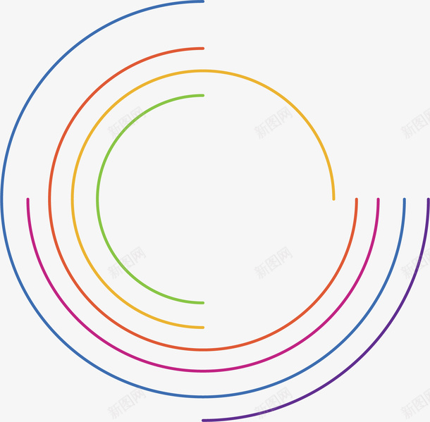 五彩线条环形边框矢量图ai免抠素材_88icon https://88icon.com 五彩线条 彩色线条 矢量png 线性 线条 线条边框 矢量图