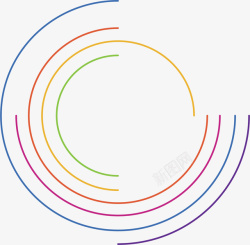 五彩线条环形边框矢量图素材