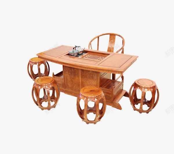 太师椅和茶桌png免抠素材_88icon https://88icon.com 圆凳 太师椅 木台 木台子 木桌 棕色 素材 茶桌
