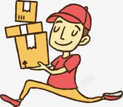 送货的快递员素材