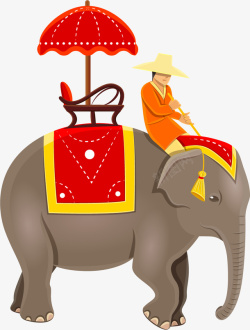 手绘卡通泰国大象素材