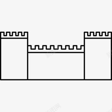 城墙中世纪的城墙在阿比拉图标图标