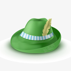 羽毛帽子草绿色帽子高清图片