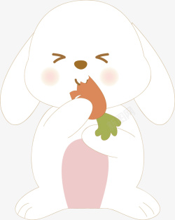 吃萝卜可爱卡通动漫耷拉着耳朵吃胡萝卜高清图片