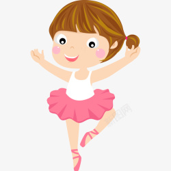 可爱的粉色芭蕾舞女孩插画素材