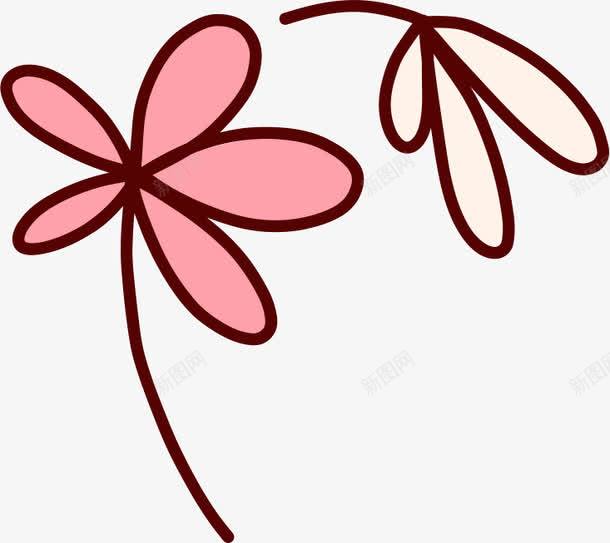 简笔画可爱小花png免抠素材_88icon https://88icon.com 卡通 可爱 平面 扁平 手绘 简笔画 粉色 花朵