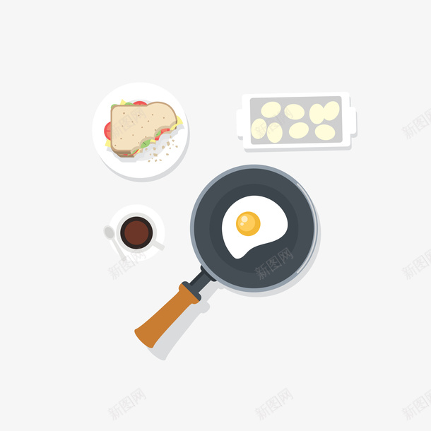 卡通美味西式简餐png免抠素材_88icon https://88icon.com 三明治 卡通 咖啡 平底锅 煎蛋 简餐 美味 西式 西式简餐 鸡蛋 鸡蛋盒子