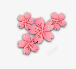 3D微立体粉色花朵素材