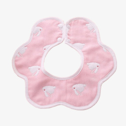 口水巾母婴用品口水巾粉色系卡通小兔子高清图片