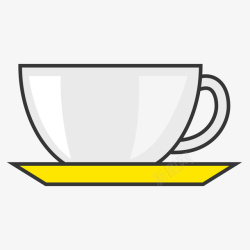 黄色咖啡一个扁平化的咖啡杯高清图片