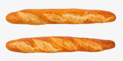 简洁两个烤面包法棍不同角度素材