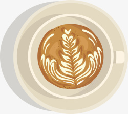 手工咖啡奶油拉花手工咖啡矢量图高清图片