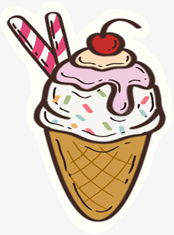 樱桃味冰淇淋素材