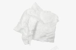 一张揉成团的白色纸巾实物素材