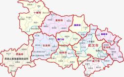 地图省份矢量湖北省详细坐标地图高清图片