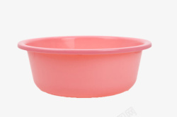 粉红色圆形洗脸盆塑胶制品实物素材