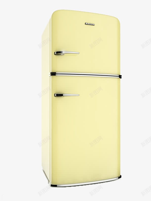 卡通冰箱png免抠素材_88icon https://88icon.com 3D立体 侧面 冰箱 冷冻 厨房设备 家电 淡黄色 生活用品 电器 立体 设备