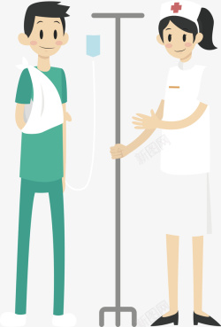 卡通病人与护士矢量图素材