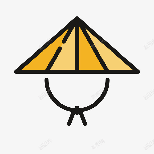 黄色草帽png免抠素材_88icon https://88icon.com 三角形 意境 手绘 环形 线稿 草帽 黄色