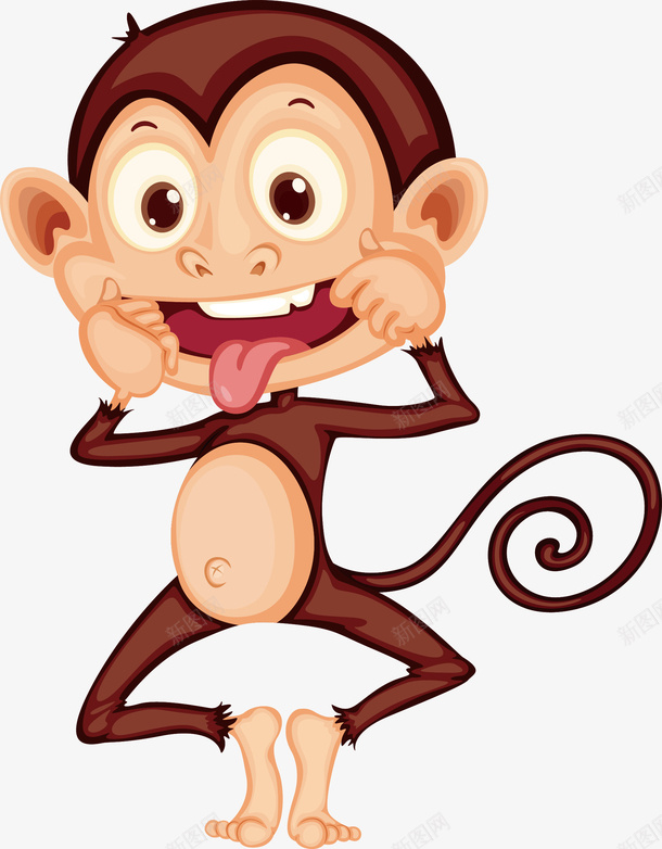 做鬼脸的卡通小猴子png免抠素材_88icon https://88icon.com 做鬼脸 卡通猴子 可爱猴子 水彩 猴子 矢量png 鬼脸猴子