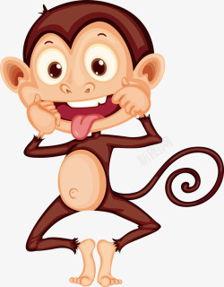 做鬼脸做鬼脸的卡通小猴子高清图片