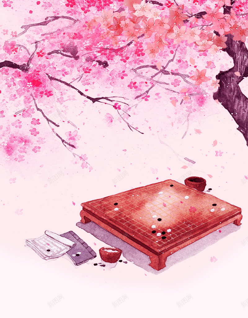 粉色手绘桃花节春游桃花树下棋盘背景jpg设计背景_88icon https://88icon.com 手绘 春天 春游 桃花 桃花树下 桃花节 棋盘 浪漫背景 粉色 花瓣