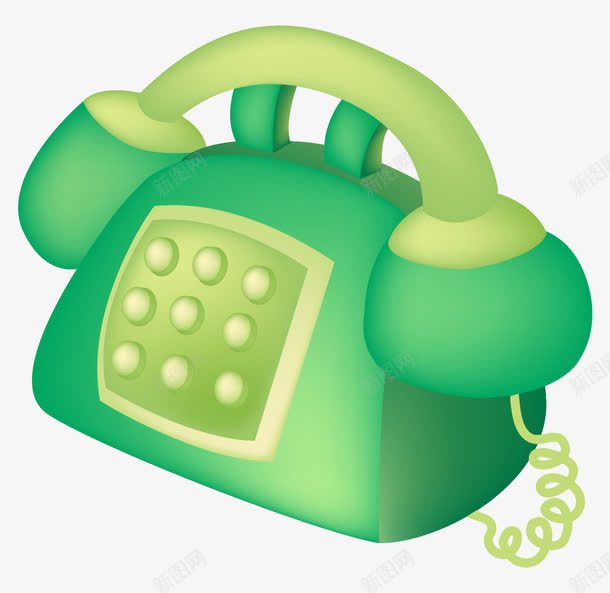 卡通手绘绿色可爱座机电话png免抠素材_88icon https://88icon.com 卡通的座机 可爱的电话 手绘电话机 手绘的通讯工具 矢量的电话 绿色的电话