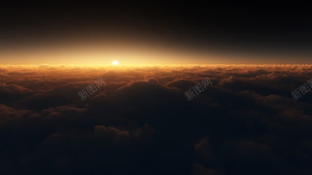 黑色天空阳光地平线背景