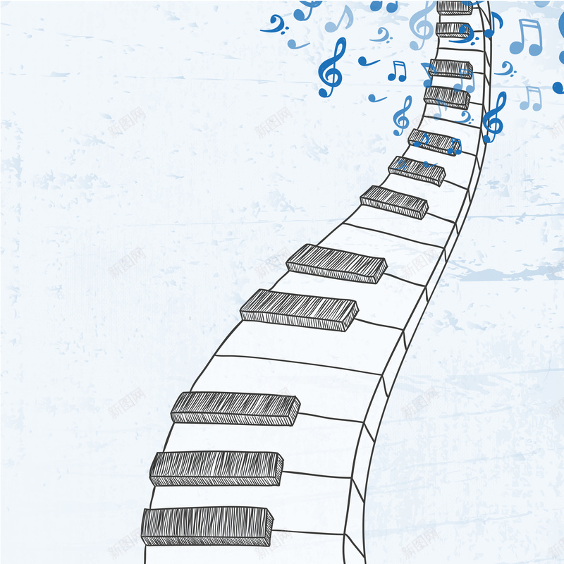 手绘音符钢琴琴键背景jpg设计背景_88icon https://88icon.com 卡通 手绘 海报 童趣 符 背景 钢琴琴键 音