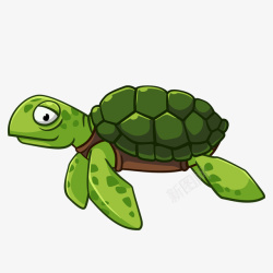 绿色的乌龟卡通绿色的海龟动物矢量图高清图片